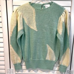 Vintage Hand Loomed Puff Shoulder Sweater